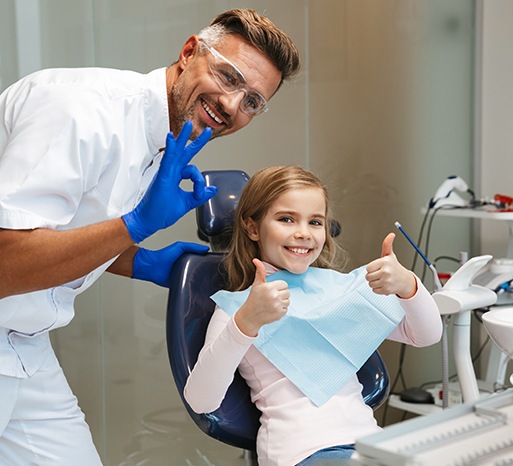 Girl at the dentist