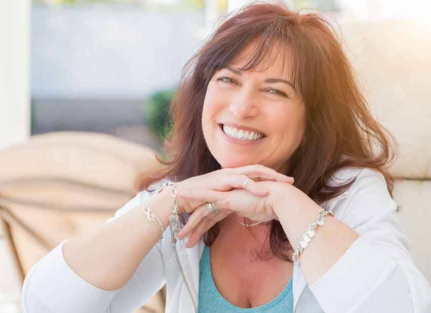 Middle-aged woman with an attractive smile